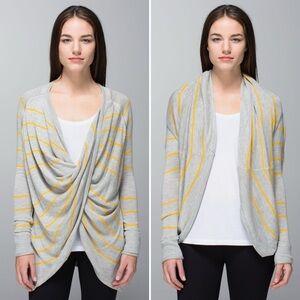 Lululemon Twist & Wrap Pop Stripe Heathered Light Grey / Bananarama